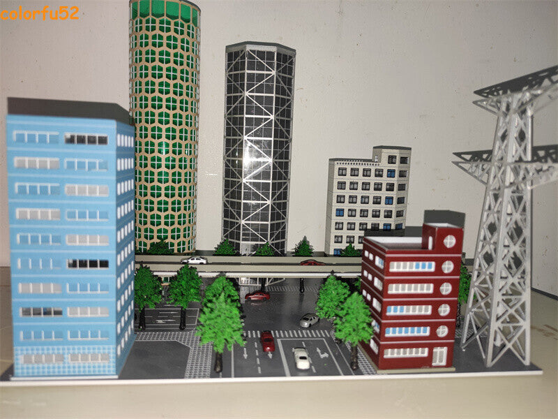 1/300 Scale City Scene Building Viaduct High-Rise Building Model Set Toy Prop