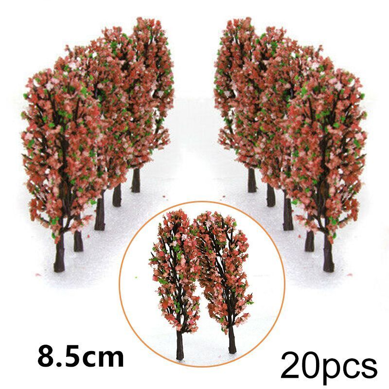 Artificial Miniature Tree 20-70Pcs Plastic Train Scenery Railroad Building Decor