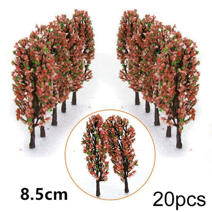 Artificial Miniature Tree 20-70Pcs Plastic Train Scenery Railroad Building Decor