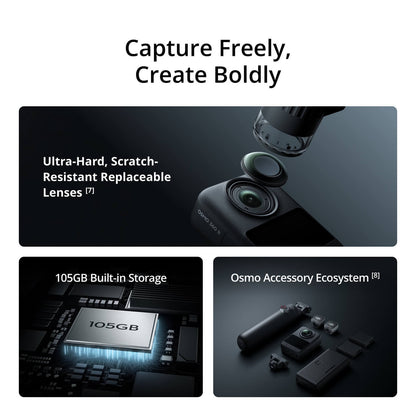 DJI Osmo 360 II Adventure Bundle 8K 60fps 360° Action Camera Battery Case Selfie