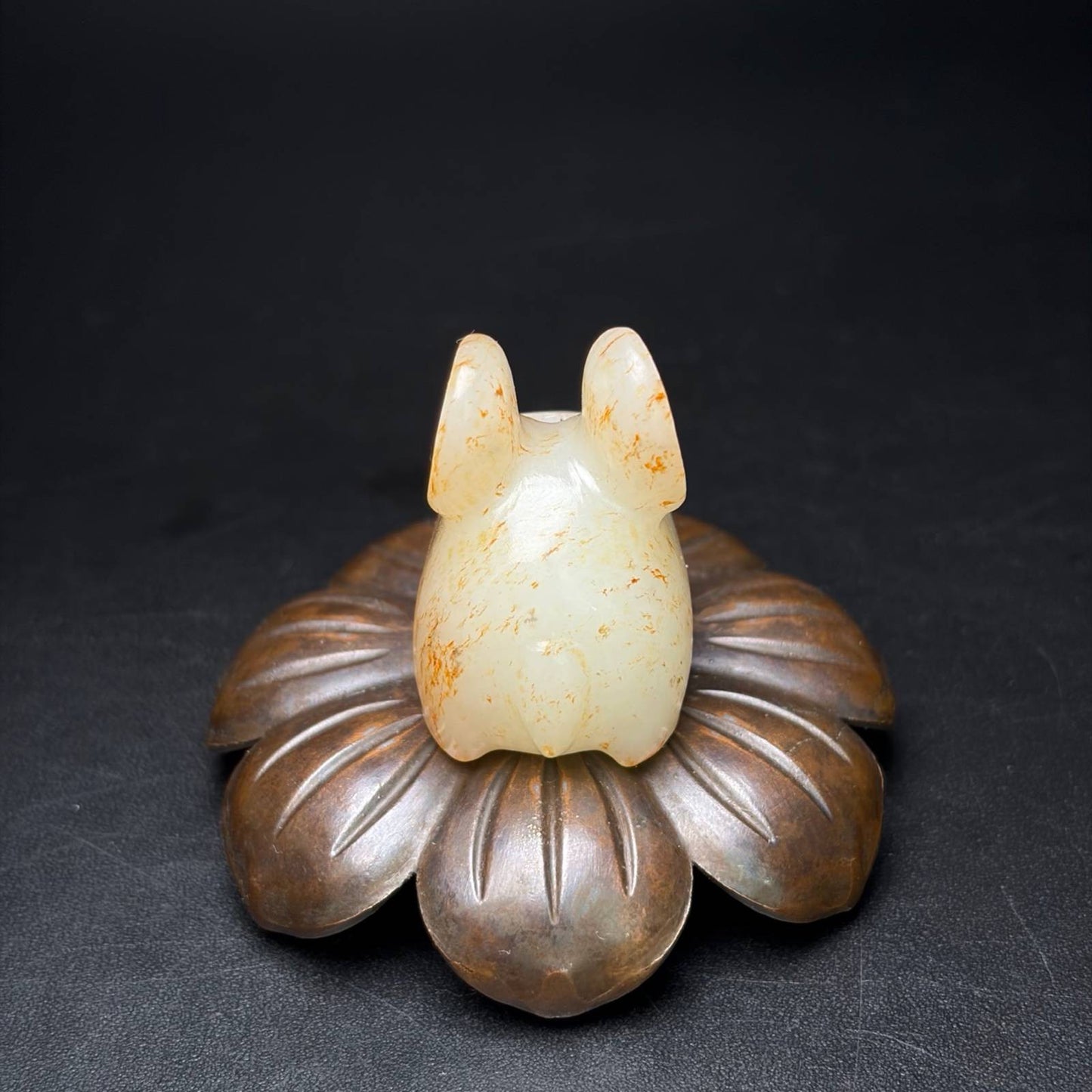 Certified Natural Hetian Jade Hand-carved Exquisite Rabbit Statues 31341