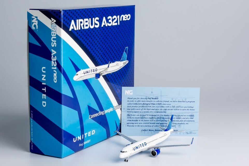 1:400 NG Model UNITED AIRBUS A321neo Passenger Airplane Diecast Aircraft Model