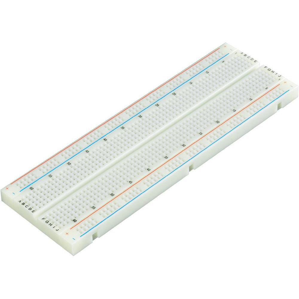 Solderless Plug-In Breadboard 830 Tie Points, 6.5" x 2.1" - ROHS Compliant