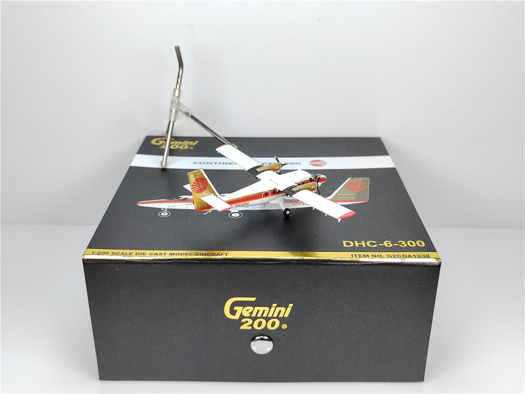 1:200 Geminijets CONTINENTAL EXPRESS DHC-6-300 Airplane Diecast Aircraft Model