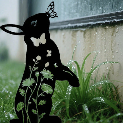 HelloYoung Metal Rabbit Stake 1PC Yard Decor Holiday Gift