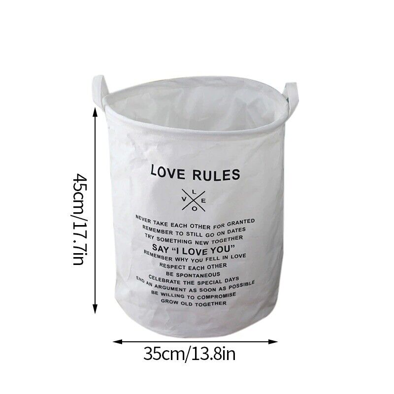 Laundry Basket Folding Dirty Clothes Organizers Storage Bag 50x40cm Cotton Linen