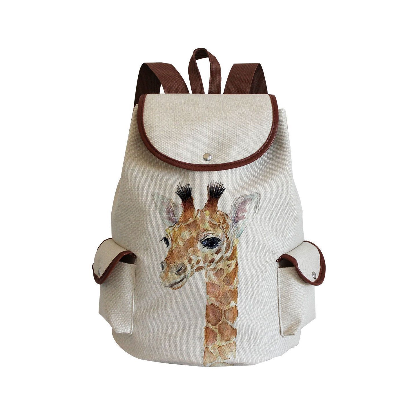 Large Traveling Backpack Watercolor Animal Print Purse Portable Traveling Bags