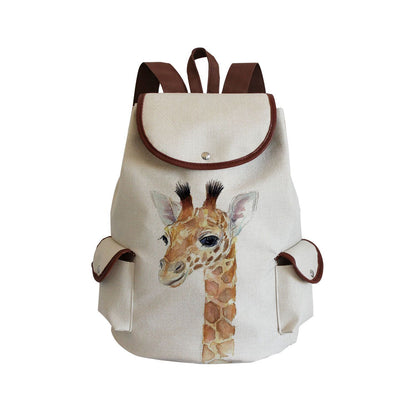 Large Traveling Backpack Watercolor Animal Print Purse Portable Traveling Bags