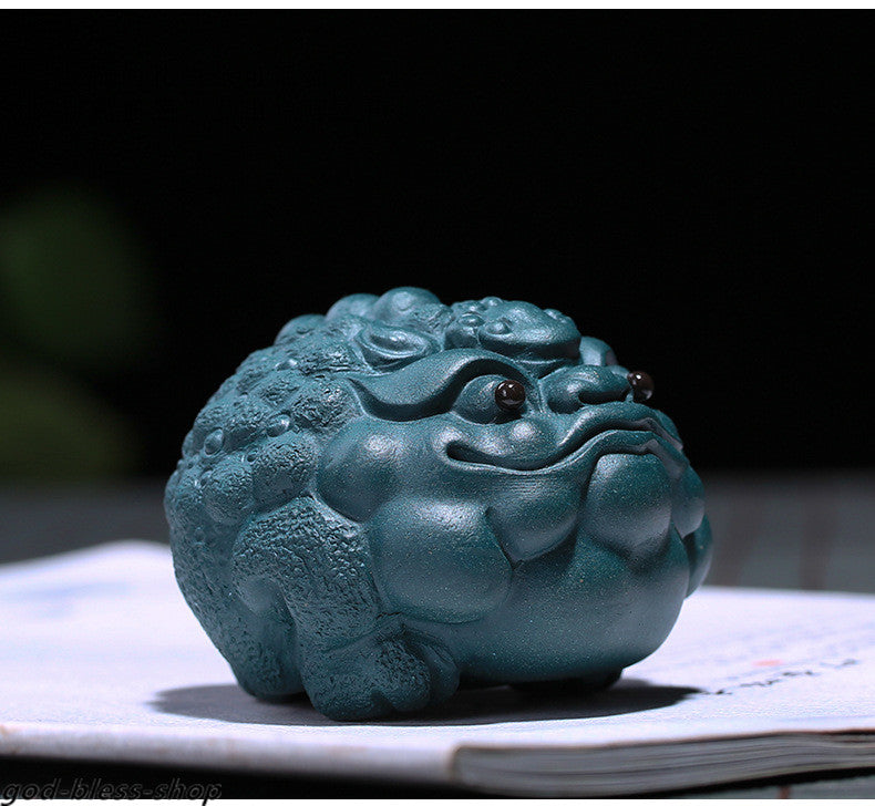 yixing zisha Pottery purple clay Fengshui Golden Toad Animal Toad tea pet Statue