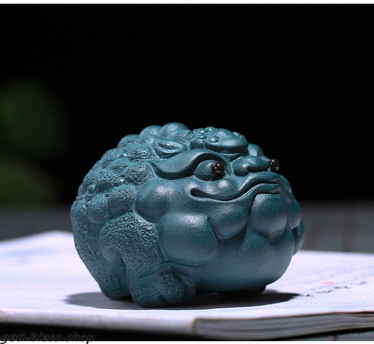 yixing zisha Pottery purple clay Fengshui Golden Toad Animal Toad tea pet Statue