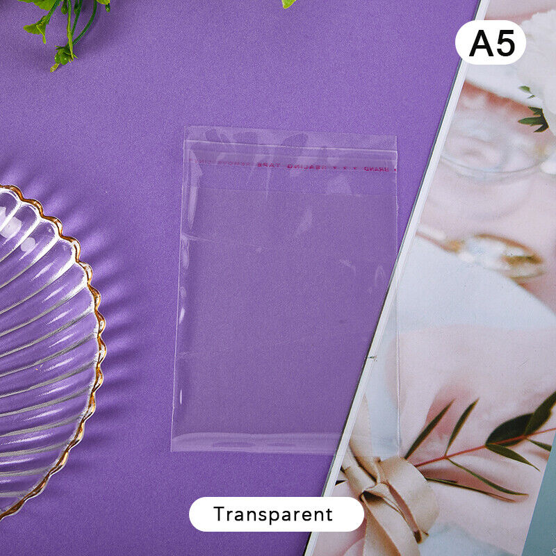 50Pcs/pack Transparent Self-adhesive Opp Bag Photo Cards Protective Storage Bag