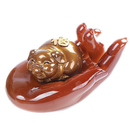 12cm Creativity Pig Color Changing Tea Pet Tea Play Tea Table Decor