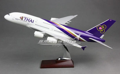 45CM THAI AIRBUS A380 HS-TUC Passenger Airplane Resin Aircraft Aeroplane Model