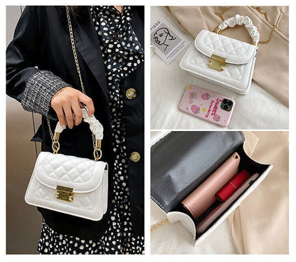 Newly Fashion Lattice Shoulder Small Women's Handbag Square Chain