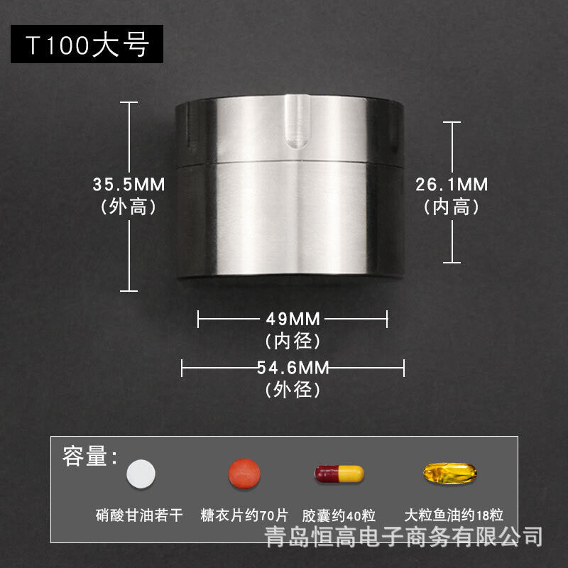Titanium Pill Holder Case Container Jewelry Organizer Waterproof Tea Storage Box