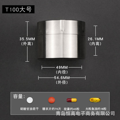 Titanium Pill Holder Case Container Jewelry Organizer Waterproof Tea Storage Box