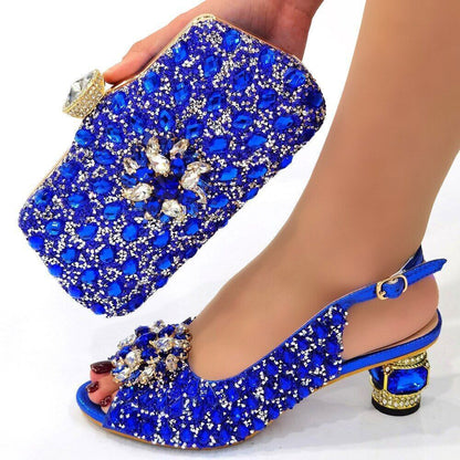 Ladies Leather Shoe and Bag Set Shoe with Matching Bag Set Shoes Bag Set Party