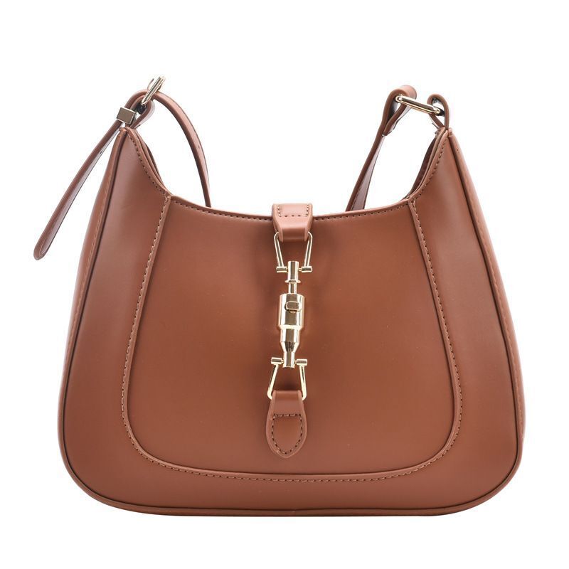 Hasp Lock Underarm Textured French Shoulder Bag 26*6*21 CM Polyester Purse 1 PC