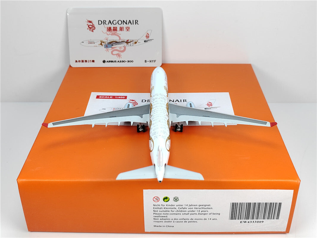 1:400 JC Wings DRAGONAIR AIRBUS A330-300 Passenger Airplane Diecast Model