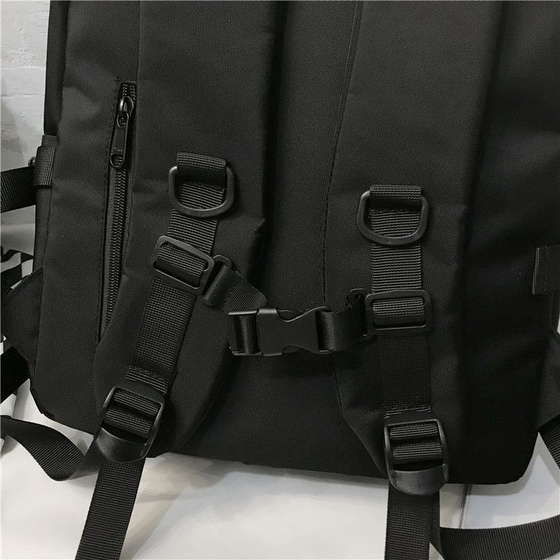 Black Backpack Fashion Waterproof Large School Student Shoulder Bags 28*12*42 CM