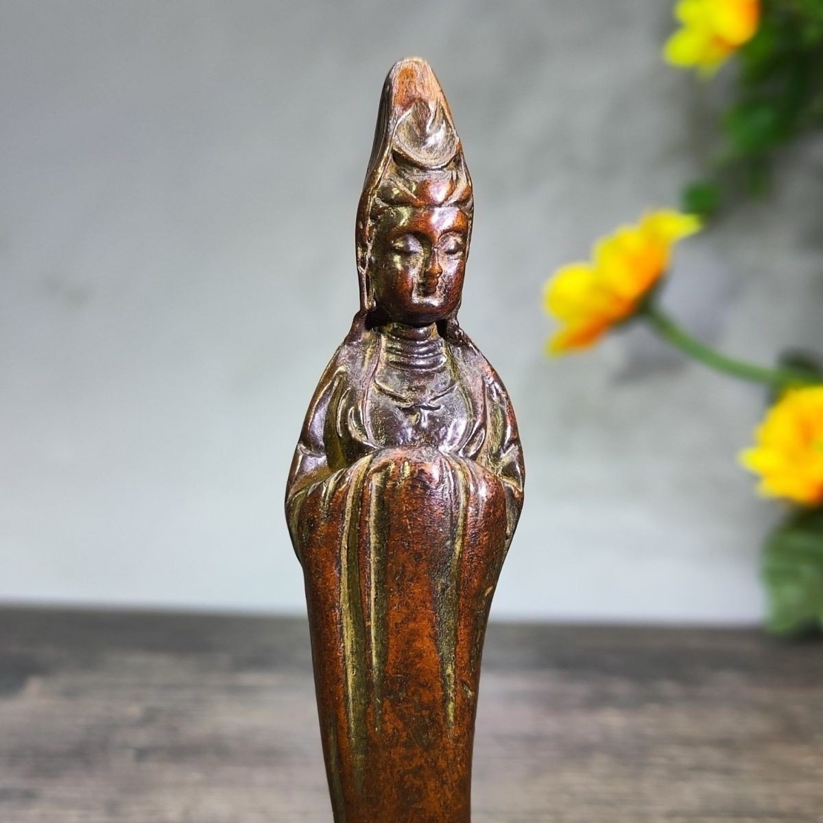 Guanyin Incense Holder Buddha Statue Zen Tea Table Decor Craft Ornament
