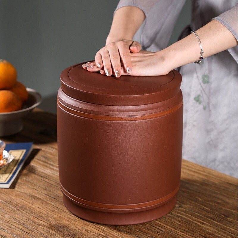 7 Layers Tea Cainster With Lid Real Yixing Zisha Jar For Pu'er Tea Cake Sealed