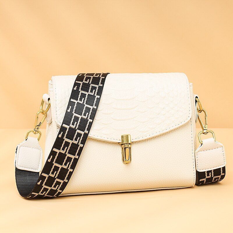 Crocodile Pattern Genuine Leather Tote Bag Women Luxury Shoulder Messenger Bags