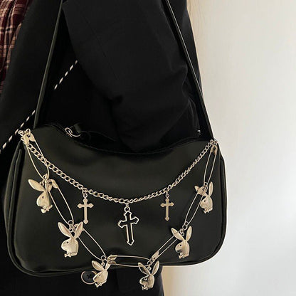 Bag Fashion Chains Accessories Punk Aesthetic Handbag 23*14*8 CM Shoulder Purse