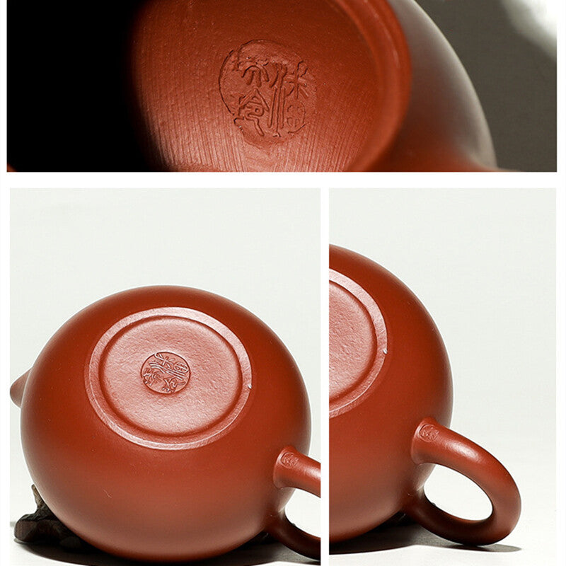 Authentic Yixing Zisha Teapot Handmade Xishi Pot Marked Ball Shaped Infuser Hole