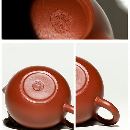 Authentic Yixing Zisha Teapot Handmade Xishi Pot Marked Ball Shaped Infuser Hole