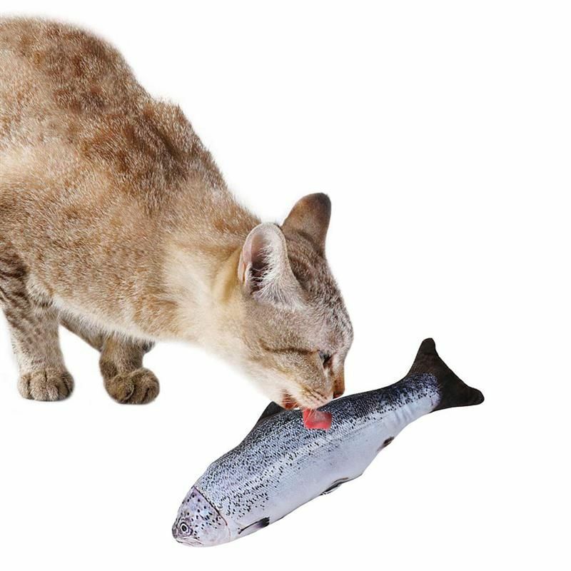 Cat Toy Pet Soft Plush 3D Fish Shape Interactive Gift Catnip Stuffed Pillow Doll