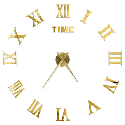 DIY Wall Clocks Acrylic Mirror Large 3D Frameless Home Living Room Decor 37-47In