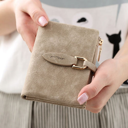 Synthetic Leather Wallets Purses Passport Card Holder Bag Zipper Buckle Handbag