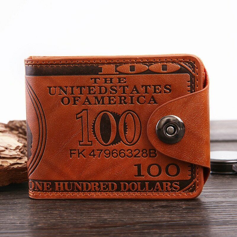 Retro Men's Wallet 3D Dollar Print Credit ID Card Holder Wallet Male Coin Purse