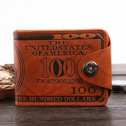 Retro Men's Wallet 3D Dollar Print Credit ID Card Holder Wallet Male Coin Purse