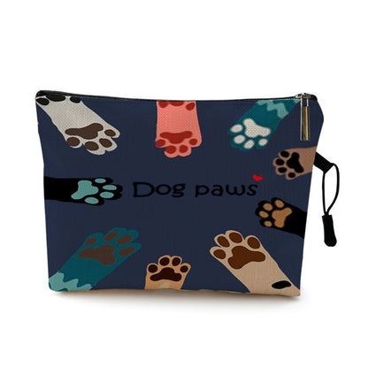 Cats Footprints Cosmetic Bag Cases Makeup Organizer Bag Traveling Polyester 1 PC