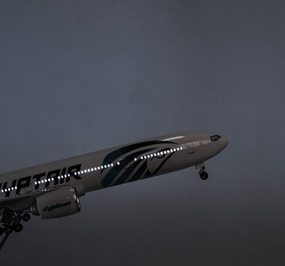 47CM EGYPTAIR B777-300ER Passenger Plane Led Sound- controlled Light Resin Model