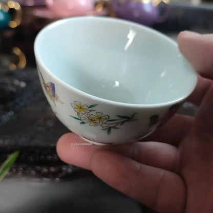100ML Chinese Antique Colored Butterfly Master Tea Cup
