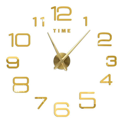 DIY Wall Clocks Acrylic Mirror Large 3D Frameless Home Living Room Decor 37-47In