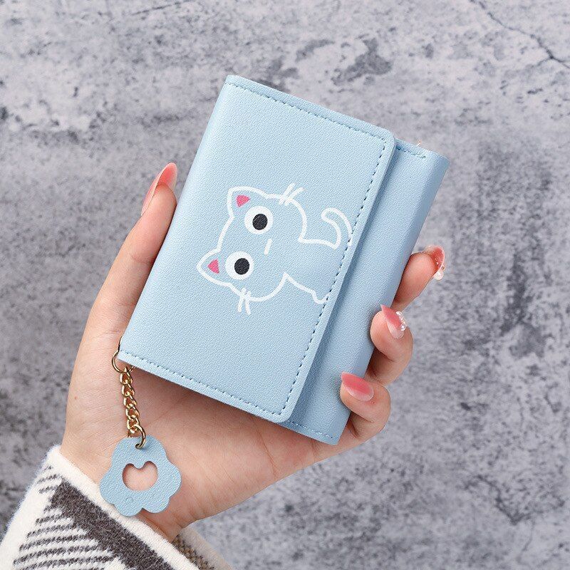 Wallet Cute Short Wallet Leather Small Purse Money Bag Card Holder 11.5x2x9 cm