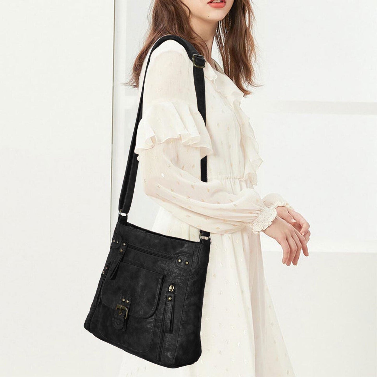 Fashion One Shoulder Bag Retro Small Square Bag Shoulder Tote Bag for Women