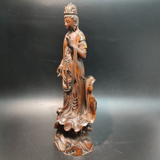 Chine Buddha Statue Vintage Wooden Quan Kwan Yin Statue Carvingsse Carved Wood