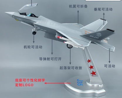 1:32 45CM CHINA J-35 Shipborne Fighter Aircraft Diecast Military Plane Model