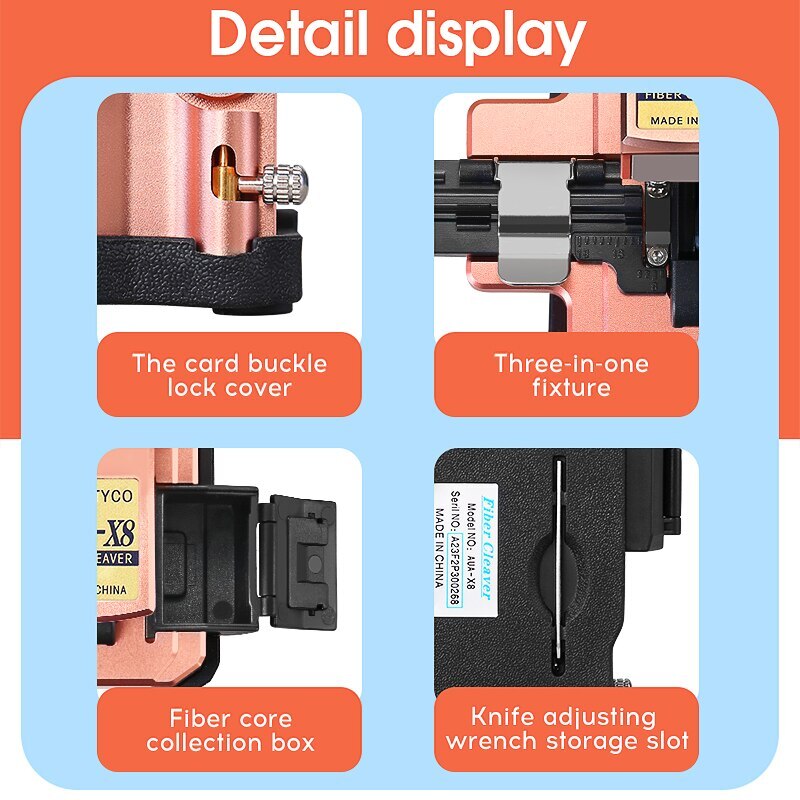 AUA-X8 Optical Fiber Cleaver Automatic Cable Cutting FTTT Fiber Optic Knife Tool