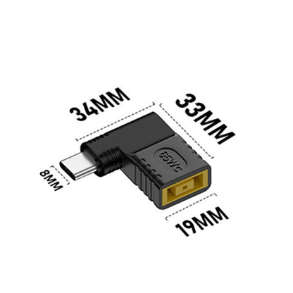 Elbow 65W USB C Type C To Power Charger Adapter Square Connector Part For Lenovo