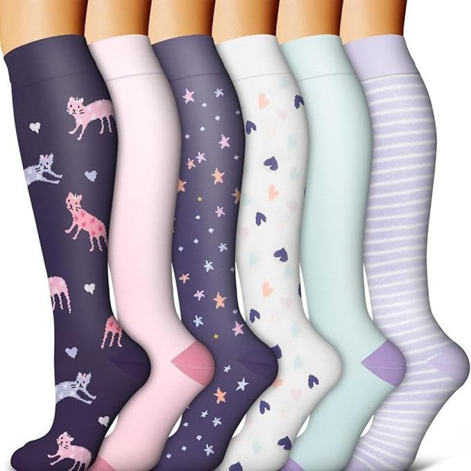5/6pairs Compression Socks Stockings Womens Mens Knee High Medical