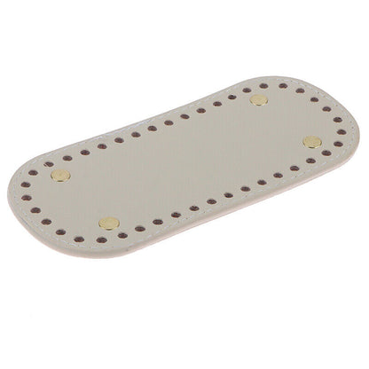 1Pc Oval Long Bottom For Knitted Bag PU Leather Bag Handmade Bottom With Holes