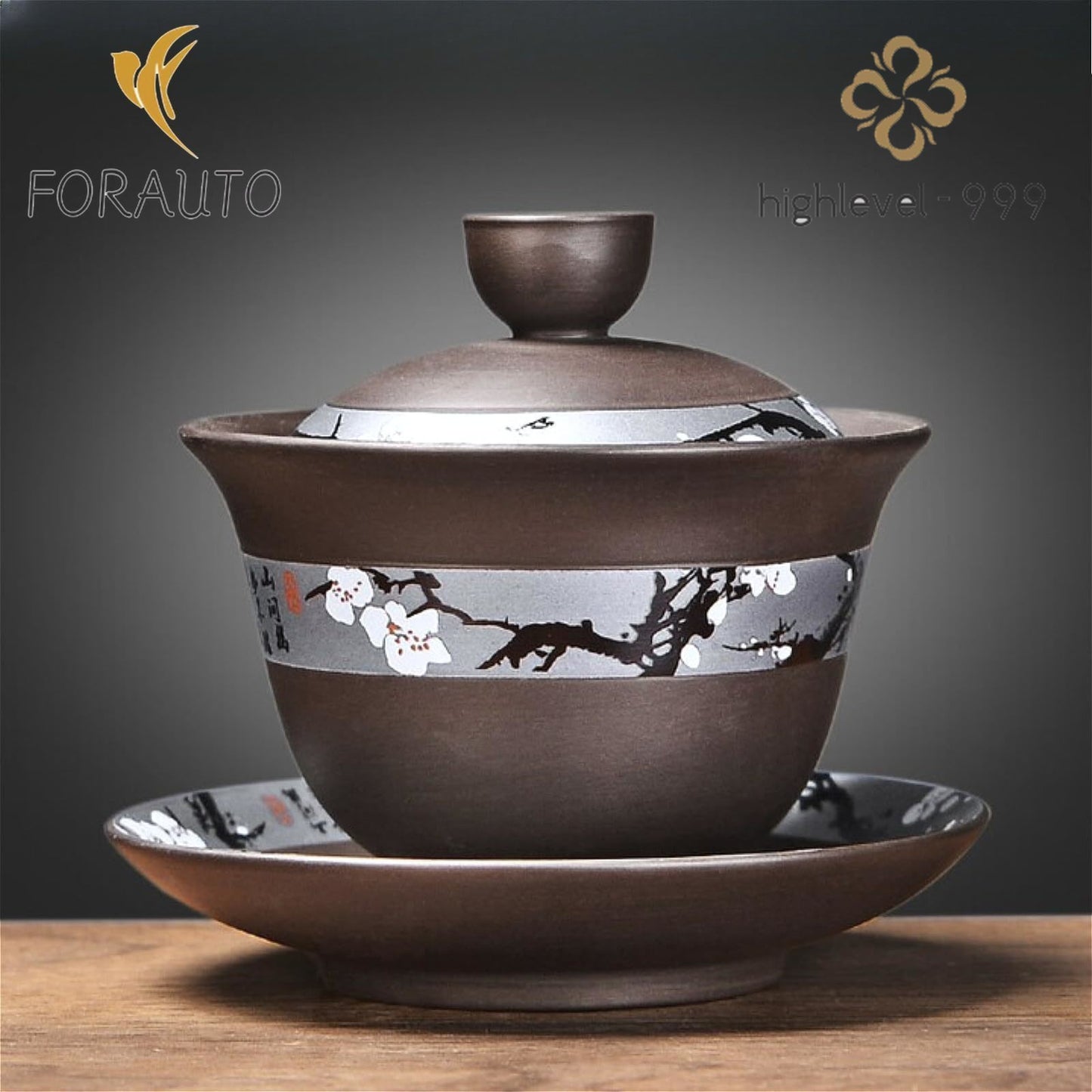 Purple Sands Ancient Gaiwan Tea Cup 120ml 4oz Chinese Tea-drinking Utensils