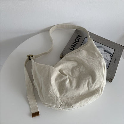 Big Size Dumpling Bag Canvas Purse Large Messenger Crossbody Pouch 42*28*11.5 CM