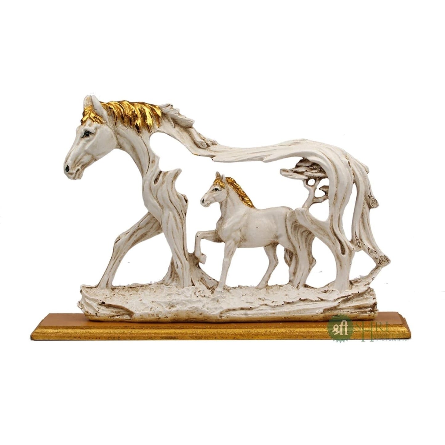 Polyresin Horse Statue with Baby Horse Animal Idol Figurine Gifts for Home Decor